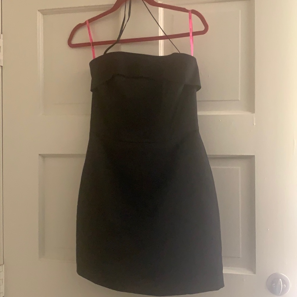 Betsey Johnson, black satin, cocktail dress